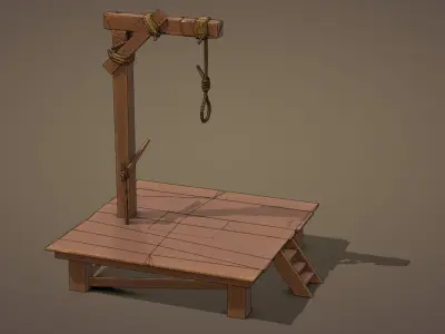 Gallows  Low-poly 3D model