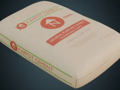 Cement Bag 1 Basic Low-poly 3D model