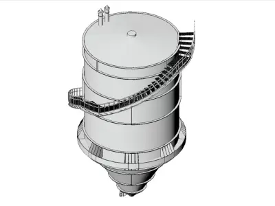 Industrial Vertical Silo - Silo Vertical Industrial 3D model