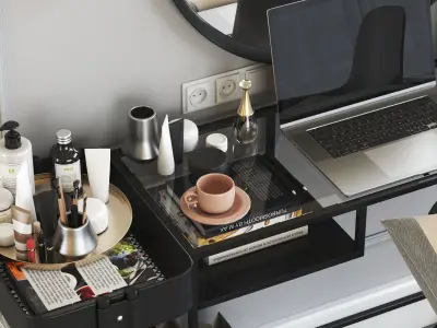 VITTSJO dressing table with ODGER chair 3D model