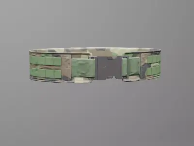 Military Battle Belt PBR Low-poly 3D model