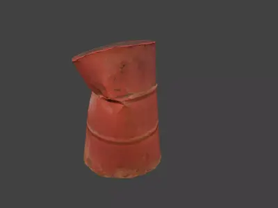 Barrel clay pot Low-poly 3D model