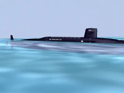 Ben Franklin Class USS Francis Scott Key SSBN-657 3D model