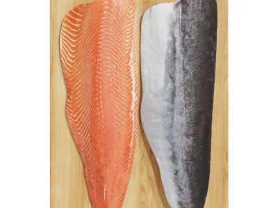 Wood Centerpiece with Fish 3D model