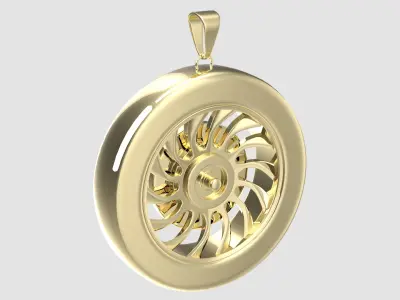 Sports Car Wheel 2 Pendant 3D model