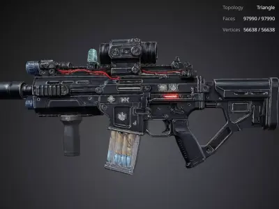 Futuristic Rifle 3D model purchase