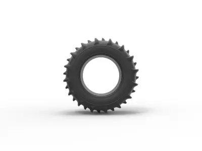 Dune buggy rear tire 10 Scale 1 to 25 3D print model