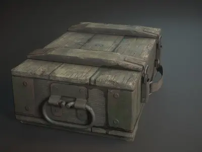 Millitary grange box Low-poly 3D model