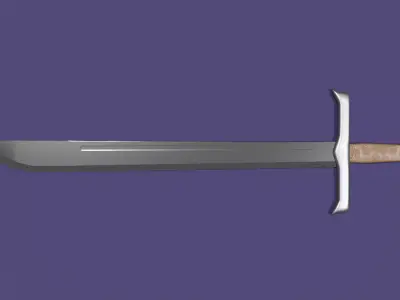Stylized Fantasy Falchion - Medieval Sword Low-poly 3D model