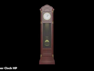 Grandfather Clock Set Low-poly 3D model