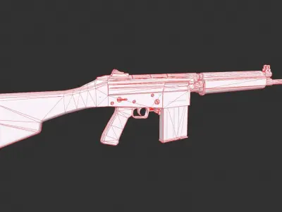 FN-Fal ak - rifle Low-poly 3D model