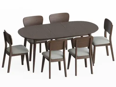 Dining Set 12 3D model buy