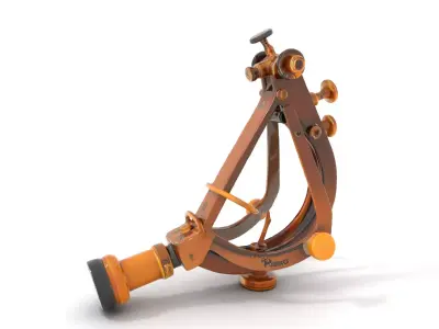Vintage Brass Sextant model pack Low-poly 3D model