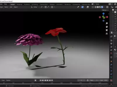 Flowers two in program 3D model
