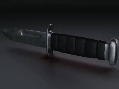 Kabar Combat Knife  Low-poly 3D model purchase