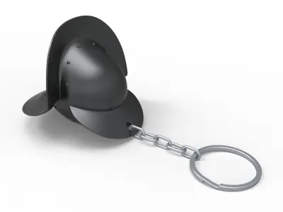 Conquistador helmet keychain 3D print model