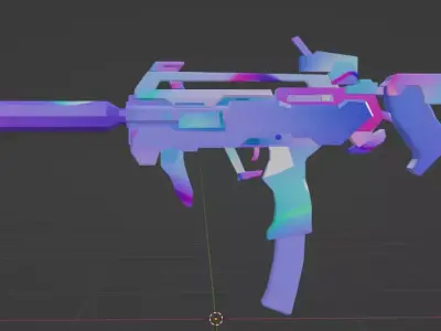 Sci-Fi Gun Low-poly 3D model Low-poly 3D model