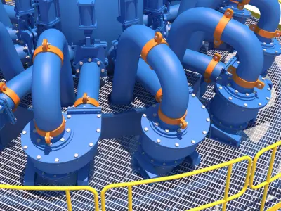 hidrociclones02 machine with stairs and ladders 3D model