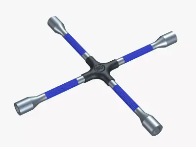 Cross Plug Wrench 3D model