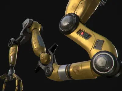 Mechanical Arm Rigged Low-poly 3D model