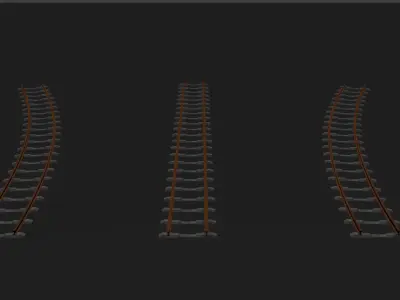 Train Tracks 2 Low-poly 3D model
