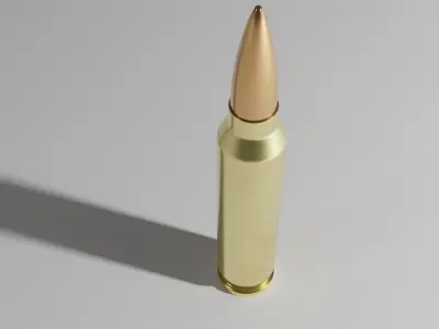 Cartridge ammo 7 62 x 51 mm bullet and shell 3D model
