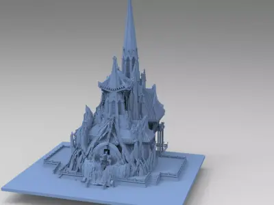 Tibetan ancient temple Tower  3D model