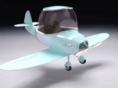 Airplane cartoon style 3D model