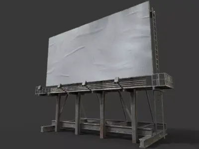 Rooftop Billboard model Low-poly 3D model