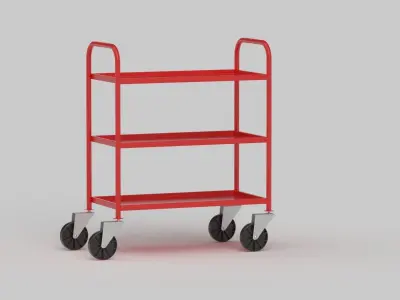 Red Service Trolley 3D model