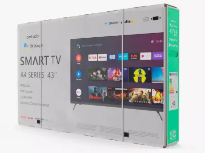 Cardboard Shipping Box TV 43 Inch 3D model