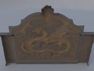 Dragon-Embossed Fireplace Screen 3D model