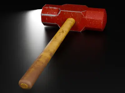 Sledge Hammer Low-poly 3D model buy