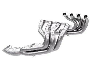 Stainless Works dragster exhaust headers Low-poly 3D model