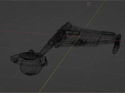 Klingon One Wing Destroyer from Star Trek Gaming Lore Low-poly 3D model