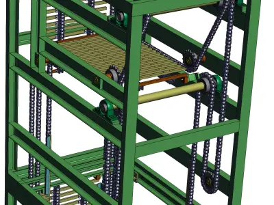 Continuous hoist 3D model