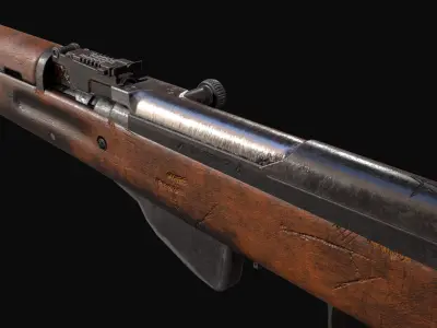 Old soviet semi automatic rifle SKS Free low-poly 3D model