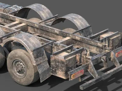 Abandoned Brandless Euro Truck Lowpoly Low-poly 3D model