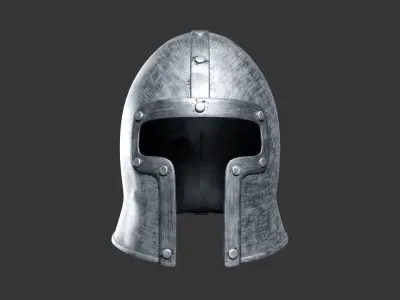 Medieval Common Armor Helmets Low-poly 3D model
