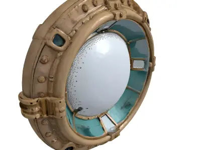 Ornate Brass Submarine Porthole 3D model