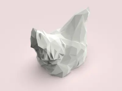 Low Poly seated chicken 3D model