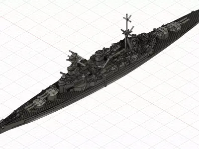 HMS HOOD for micro scale printing 3D print model