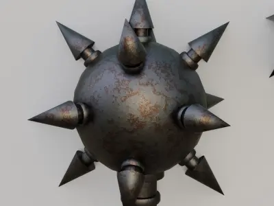 Medieval Mace Low-poly 3D model 18