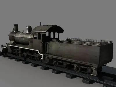 Old Steam Locomotive 01 3D model