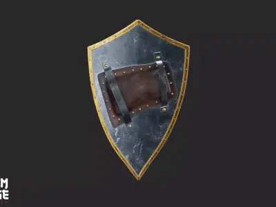 Heraldic Medieval Shield Low-poly 3D model