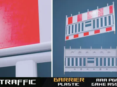 Traffic Barrier Plastic 3D model purchase