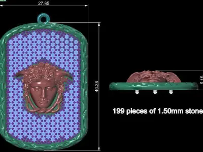 medusa necklace 3D print model purchase