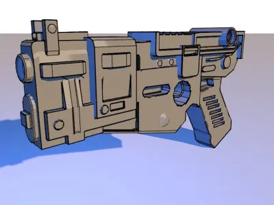 Wolfenstein 2 inspired pistol 3D model