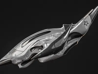 Scifi Fighter - Spaceship Low-poly 3D model