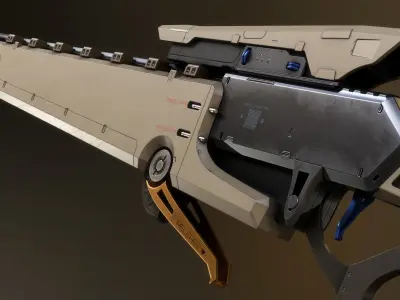 Lever Action Precision Rifle concepted by Renfei Luo Low-poly 3D model